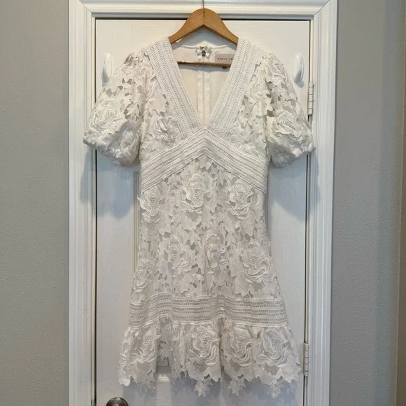 chinese dress ladies Alisha Scalloped Crochet Embroidered Midi Dress